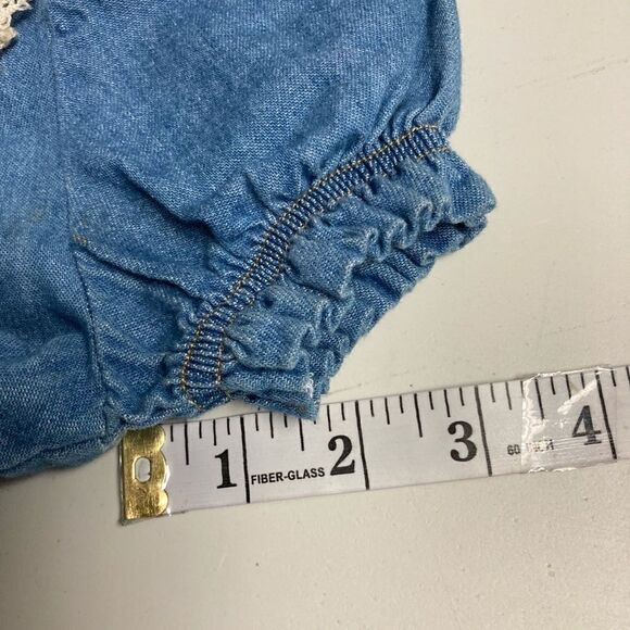 WHO’S THAT BABY VINTAGE Youth Girl’s Denim Jumper Jumpsuit Size 3T Made in USA - Picture 4 of 12